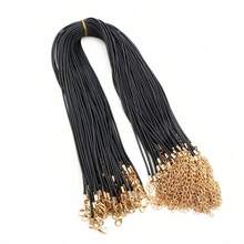 10/20/30/40/50/100pcs Wax Cord Necklace String, Gold Lobster Clasp Braided Rope Necklace, Leather Cord Necklace, Bulk Jewelry Making Chain, Necklace& Bracelet Cord