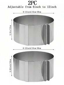 [Regulowany pierścień do musu] Pierścień do musu ze stali nierdzewnej, dostępne w wielu rozmiarach, rozszerzalny okrągły pierścień do ciasta, forma do ciasta, regulowany rozmiar, narzędzie do pieczenia, niezbędne do domowego pieczenia i deserów