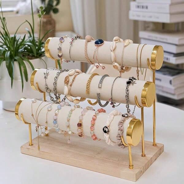 Supporto di lusso per gioielli e accessori, per orologi, bracciali, bangles, di colore oro, organizer per donne, per viaggi, articoli essenziali, per ritorno a scuola, dormitorio