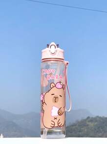 1 New Type Of Summer Water Bottle With Cartoon Animal Patterns For Boys And Girls, Suitable For Kindergartens And Young Children. 1 Cute Cartoon Sports Water Bottle - 800 Ml, Straw Cup, With Handle, Leak-Proof, Shock-Resistant, Portable - Suitable For Travel, Outdoor Activities, Students' Use - Suitable For Children's Day, Graduation Season, The Best Gift For Children