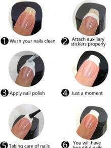 18 hojas (864 piezas) de pegatinas para manicura francesa, pegatinas para uñas autoadhesivas para decoración de uñas - Diseño en forma de luna apto para esmalte de uñas y aplicaciones de brillo para una manicura francesa sin derrames