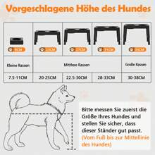 Elevated Dog Bowls Foldable,With Slow Feeder And No Spill Water Bowl, Raised Pet Bowl Stand For Large Sized Dogs,5 Heights Adjustable Elevated Pet Bowls Cat Food And Water Feeding Bowl Set, 9/11/12/14 Inch, Black