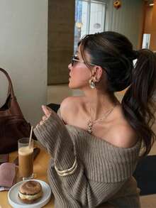 DOVELLE Women's Autumn And Winter New Solid Color Lapel Long Sleeve Knitted Cardigan, Diagonal Zip Design Ribbed Sweater Cardigan, Daily Casual Commuter, Dating Knitted Top