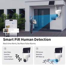 1Pcs Solar Security Camera, 4G Cellular LTE -1296P Full HD Video, 4G Outdoor Camera, Night Vision, APP Remote Surveillance, 2-Way Voice Intercom, Motion Detection, Real-Time Alerts For Farms & Remote Areas, 3MP HD, 4G VSIM Card - 白色 - 查看 9