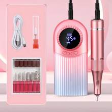 Máquina de taladro de uñas recargable de 45 000 RPM, lima de uñas, accesorios para uñas, esmalte de uñas de gel, lijadora, herramienta profesional, set de manicura