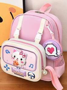New Cute Cartoon Kids Backpack School Bag Traveling Back To School Backpack Set With Pouch - Multicolor - View 5