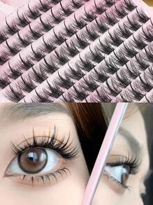 120pcs Lash Clusters DIY Eyelash Extensions Cluster Lashes Wispy Individual False Eyelashes C D Curling 8-13mm Thick Fluffy Eyelash Clusters