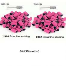 75 Pcs/Box Sanding Bands With Metal Shaft Set Nail Drill Bits For Nail Polish Gel Dead Skin Calluses Remove Sand Bands Cutter - Multicolor - View 10