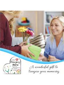 1/2 Pieces, Stethoscope Thanks Nurse For Heart-Shaped Acrylic Plaque Desktop Home Decoration (The Surface Has A Membrane That Needs To Be Tear Open), Graduation Gift For Nurse Classmates, Perfect Gift Acrylic Souvenir Decorations Suitable For Living Room, Bedroom, Office - Green - View 7