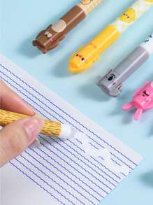 12 peças Canetas Gel com Cavalete de Animal Fofo, ponta de 0,5 mm, Lavável e Apagável, Cores Pastel com Designs Alegres - Ideal para uso em Escritório e Papelaria, Suprimentos de Escritório | Design Alegre | Suprimentos Escolares com Tinta Lavável, De Volta às Aulas