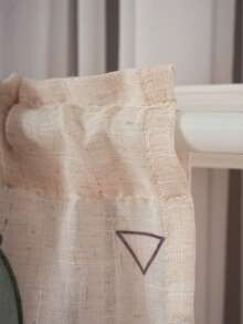 1 pieza Cortina divisoria de habitación con estampado de lino minimalista, diseño versátil y fresco - Lavanda - Ver 11