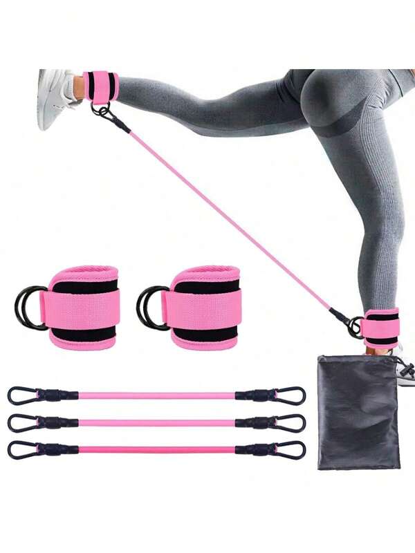 1set Ankle Resistance Bands, Ankle Joint Exerciser, Leg Ankle Resistance Bands, Hip Thrust Booty Workout Equipment, Suitable For Men And Women (Random Resistance Band Color)