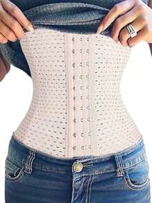 Faja reductora para mujer, corsé moldeable, control de abdomen, cinturilla moldeadora, reductor de silueta - Beis - Ver 2