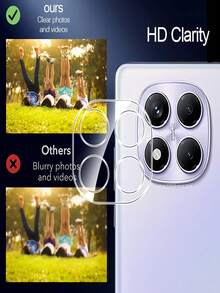2Pcs 3D Integrated Lens Tempered Glass Film Compatible With Xiaomi Redmi Note 13 14 Pro+4g 5g Explosion-Proof And Scratch Resistant Lens Protective Film - Clear - View 3