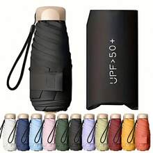1 pezzo Mini parasole da esterno, anti-UV, ultra leggero, ombrello pieghevole a 5 pieghe, parasole pieghevole piccolo da donna/uomo, anti-UV, impermeabile, portatile, tascabile, ombrello da viaggio, scelta primavera/estate, regali per damigelle, per casa, camera da letto, spiaggia, viaggio, per uomo, per donna, vacanza, oggetti carini - Multicolore - Visualizzare 2