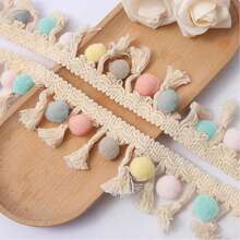 1 Pieza Pompón colorido con borla, pompón de estilo bohemio de poliéster con borla, accesorio de costura y decoración apto para decoración del hogar, sofá, sombrero, ropa