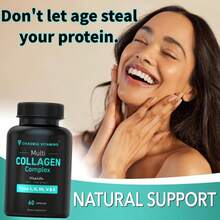 Multi Collagen For Women & Men - Type I, II, III, V, X Supports For Skin, Hair, Nails, Joints & Digestion | Menopause Care (60 Capsules One Bottle) - One bottle-Trail stage - 查看 2