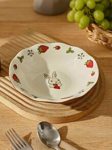 1 套新款 Hera Rabbit 陶瓷餐具套装，优雅情侣碗盘，实用燕麦碗、沙拉碗、蔬菜盘、餐盘，适合家庭厨房、派对使用，非常适合情人节 - 彩色 - 查看 14