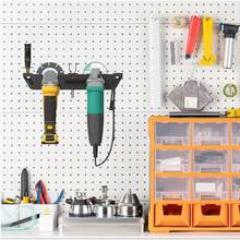 双槽角磨机支架，角磨机支架/支架，带线架，壁挂式支架，用于存放电动工具，适用于切割和抛光机、车库、车间、家庭