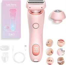Dusk Razor For Women: Silk Glide Pro 3.0 Electric Shaver - Waterproof 2-In-1 Wet&Amp;Dry Painless Hair Removal For Legs\/Underarm\/Bikini With Removable Head &Amp; Travel Case (Pink) - Black - View 1