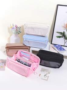 1 New Creative Large Capacity Learning Pencil Case With Multifunctional Desktop Organization And Storage Stationery Box For Boys And Girls To Study And Work, Portable Pencil Case For Learning, Gift Giving,Pencil Pouch,School Bag, School Supplies,Back To School - Multicolor - View 9