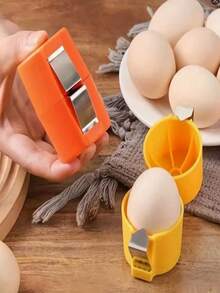 3 件便携式快速剥蛋器 - 厨房和餐厅鸡蛋壳分离器，不锈钢剥蛋器 - 快速分离蛋黄和蛋清，防烫手柄，必备烹饪工具，开蛋壳器，生鸡蛋破碎器，煮鸡蛋剥壳器，鸡蛋块分离器手持工具 - 彩色 - 查看 3