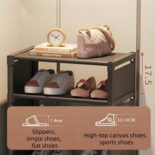 Estantería para zapatos de 8 niveles, organizador de zapatos para el hogar, gabinete pequeño para zapatos con puerta individual y a prueba de polvo - Negro - Ver 5