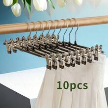 50 pezzi Grucce per pantaloni in acciaio inossidabile con fermagli regolabili, inodore e facili da usare, rastrelliera in metallo per asciugatura, gruccia per pantaloni rivestita in plastica, portapantaloni invisibile per uso domestico con fermaglio per biancheria intima, gruccia per pantaloni, abiti, sciarpe e gancio antiscivolo resistente, adatto per bagno, camera da letto, armadio, dormitorio