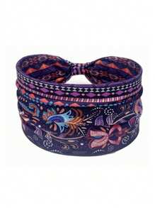 1 pièce Bandeau imprimé pour femme Style bohème, bandeau rétro à design torsadé pour la Saint-Valentin, bandeau antidérapant et confortable avec nœud, accessoire de cheveux élégant pour femmes, adapté pour un usage quotidien, décontracté, sportif, randonnée, yoga, fête, navette, vacances, lavage du visage, maquillage, coiffure, mariage, demoiselle d'honneur, idéal pour la fête des mères, la remise des diplômes, l'anniversaire