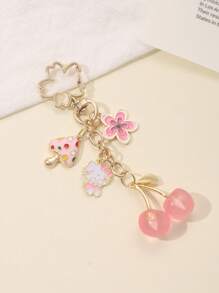 Sanrio 1pc Unisex Sanrio Hello Kitty Key Chain Set, Cherry, Strawberry, Pearl Design Cute Pendant Keychains, Fashionable Lightweight Luxury Boho Gift For Mother's Day, Teacher, Graduation, Car Accessories, Valentine's Day