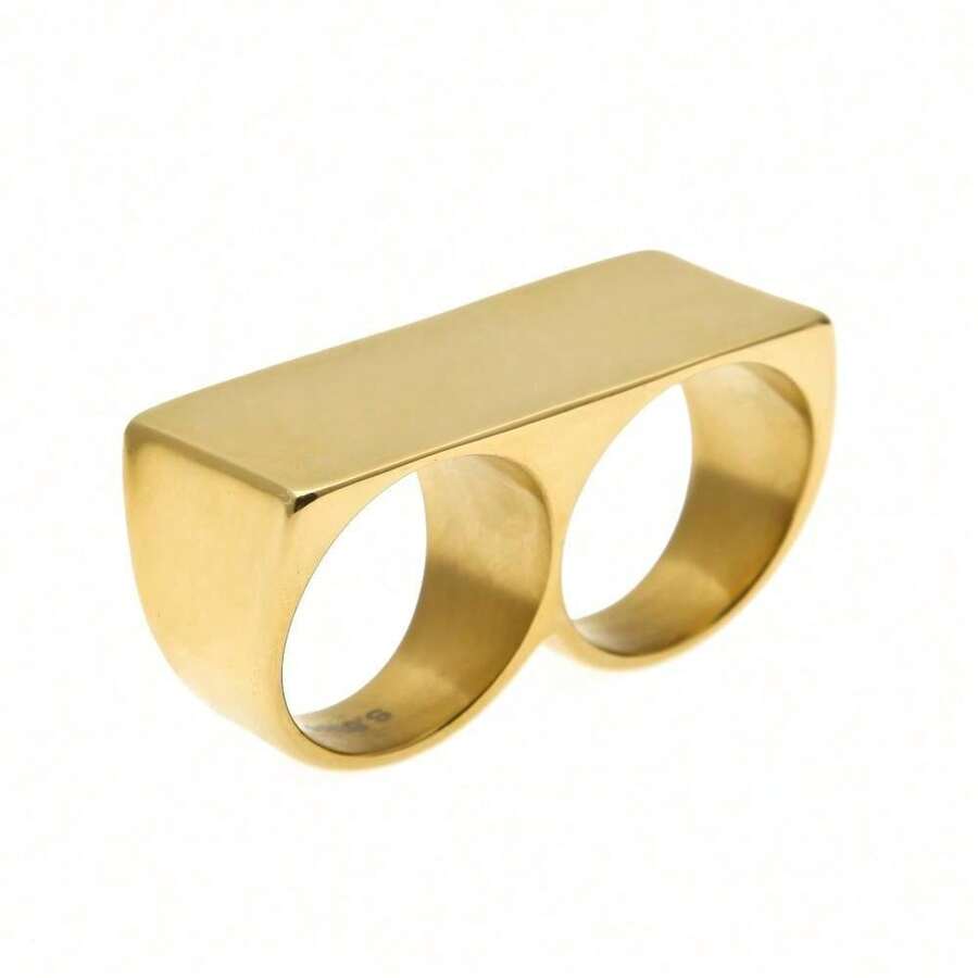 ICE HUE Hip Hop Style Size 9-10 Big Ring For Men And Women Match Daily Outfits Party Accessory - Golden color - View 1