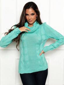 Women Sweaters - Mint Green - View 3