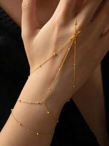 [精美礼物] 925 银多层串珠指节掸子手链 - 时尚配饰，适合约会、派对、送给女朋友、妻子、母亲的生日礼物 - 手鍊 - 查看 1