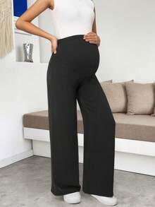 Maternity Straight Leg Pants, Solid Color, Spring/Summer (YY865) - Black - View 4