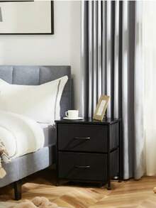 Fabric Storage Dresser With 9 Drawers, Steel Frame And Wooden Top For Bedroom, Closet And Entryway - 黑色 - 查看 13