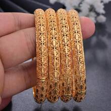 1pc Middle Eastern Style Luxury Bride Open Bangle Bracelet, Elegant Women Jewelry, Southeast Asia Accessories