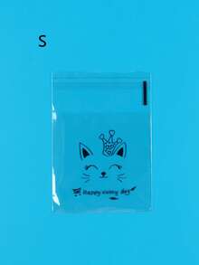 100 bolsas de sándwich reutilizables y transparentes - Almacenamiento de alimentos, sellado al vacío, organización de cocina - Emoticono de gato - Ver 15