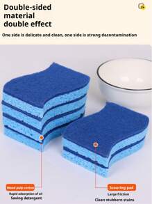 Blue S-Shaped Wood Pulp Sponge Scouring Pad Decontamination Absorbent Cleaning Wood Pulp Sponge Cellulose Dishwashing Sponge