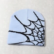 1pc/2pcs Halloween Spider Web Beanie Jacquard Knit Hat, Suitable For Back To School, Travel, Party, Casual, Daily Wear, Holiday Fall Outfit - Multicolor - View 18