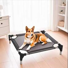 Giường thú cưng bền và thoải mái, thích hợp sử dụng trong nhà/ngoài trời, thiết kế võng làm mát phù hợp với mèo và chó - màu đen - Xem 6