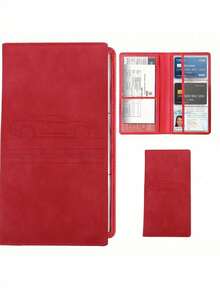 High-Quality Faux Leather Car Document Holder - Fashionable Unisex Storage Pouch - Storage For Insurance, Registration, And Manuals - Fits In Glove Box, Compact And Portable, Ideal Gift For Girlfriend, Sunny Travelers, Cool People, Perfect For Christmas, Valentine's Day, Stocking Stuffer, Personalized Gift, And Christmas Present - Multicolor - View 6