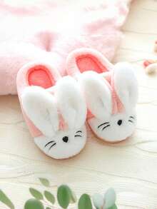 Kids Cute Rabbit Ear Warm Plush Slippers, Autumn/Winter