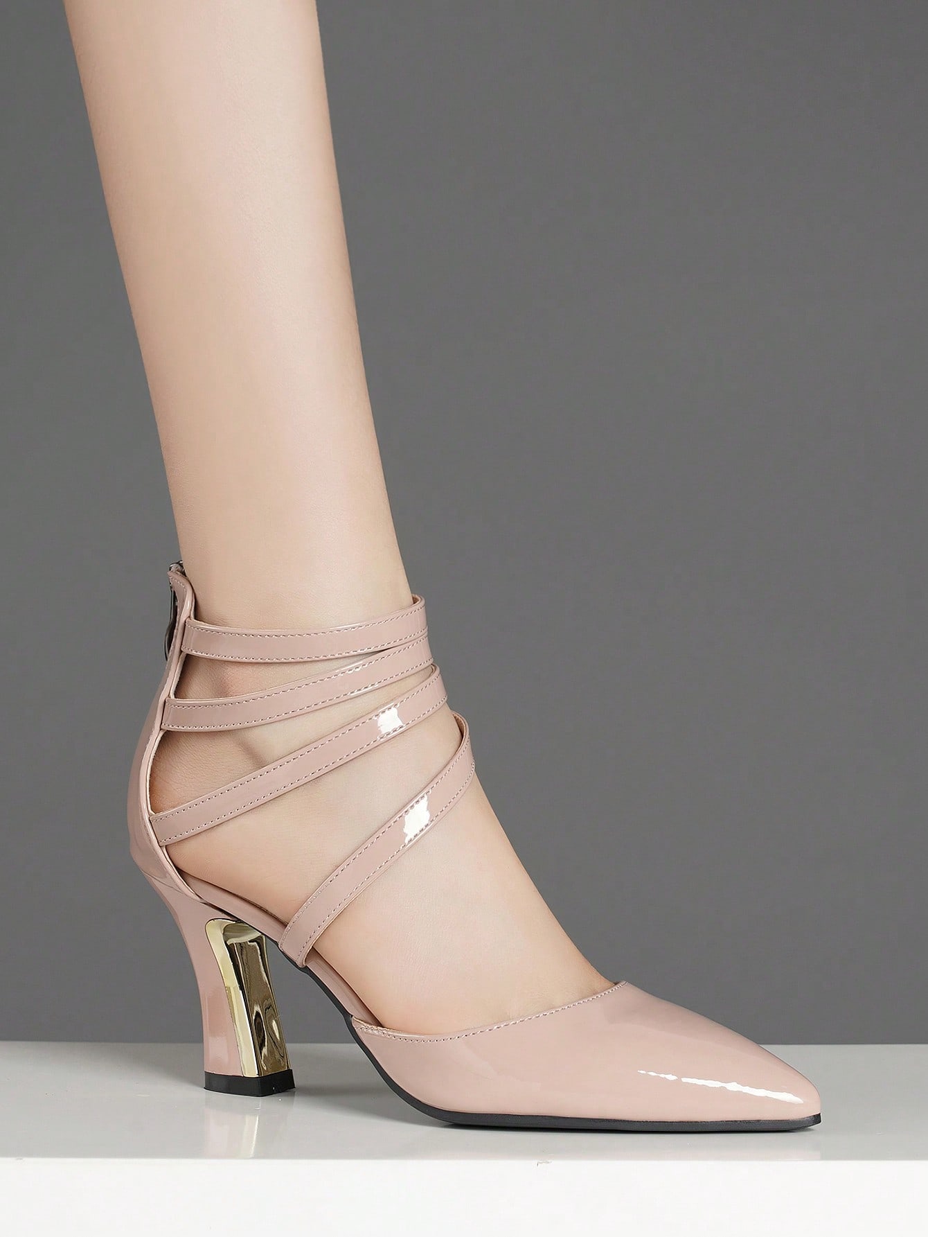 أحذية كعب عالي بأصبع قدم مدبب موسم الخريف/الشتاء 2...