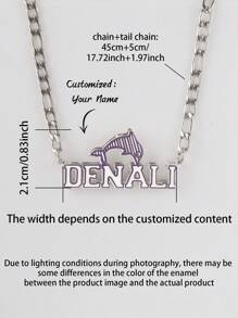 1 pièce Collier pendentif avec motif personnalisé de nom anglais, plusieurs styles disponibles, convient pour diverses occasions et pour un usage quotidien, cadeau parfait pour les festivals, bijou haut de gamme et raffiné