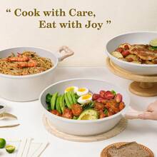 12 Pcs Non Stick Cookware Sets Granite Induction Cookware, Healthy Nonstick Kitchen Cooking Set, Suitable For Multiple Stovetops, Kitchen Utensils, Kitchen Essentials(Free Of ) - White - View 8