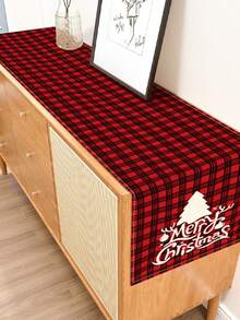 1pc Christmas Pattern Leaf Print Table Runner, Christmas Table Runner/Cloth, Suitable For Holiday, Party, Birthday, Dinner, Kitchen, Dining Room, Seasonal Home Decor - Multicolor - View 31