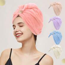 Ultrafeinfaser Haar-Handtuch, superdünne ultrafeinfaser Haartrockenkappe, nasses Haar-Kopftuch, schnelltrocknend, weich und leicht - sehr geeignet für nasses Haar, Dusche, Reisen, schnell trocknendes Duschkappen-Kopftuch, geeignet für Damen- und Mädchen-Hauben
