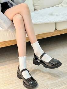 6 Pairs Women's White Ruffle Edge Decorative Ankle Socks, Versatile Slouch Socks, Cute Girl Style, Suitable For Daily Wear, Cozy - Multicolor - View 7