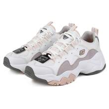 Skechers D'LITES系列 休閒鞋低筒柔軟回彈女鞋日常通勤運動鞋12955-WGPK - 白/灰/粉紅/WGPK - 查看 3