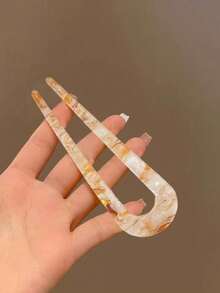 1个/5个复古U型亚克力发夹，适合14岁以上女性，日常装饰，母亲节完美礼物，发饰，梳子，侧梳，婚礼，头部饰品 - 彩色 - 查看 17